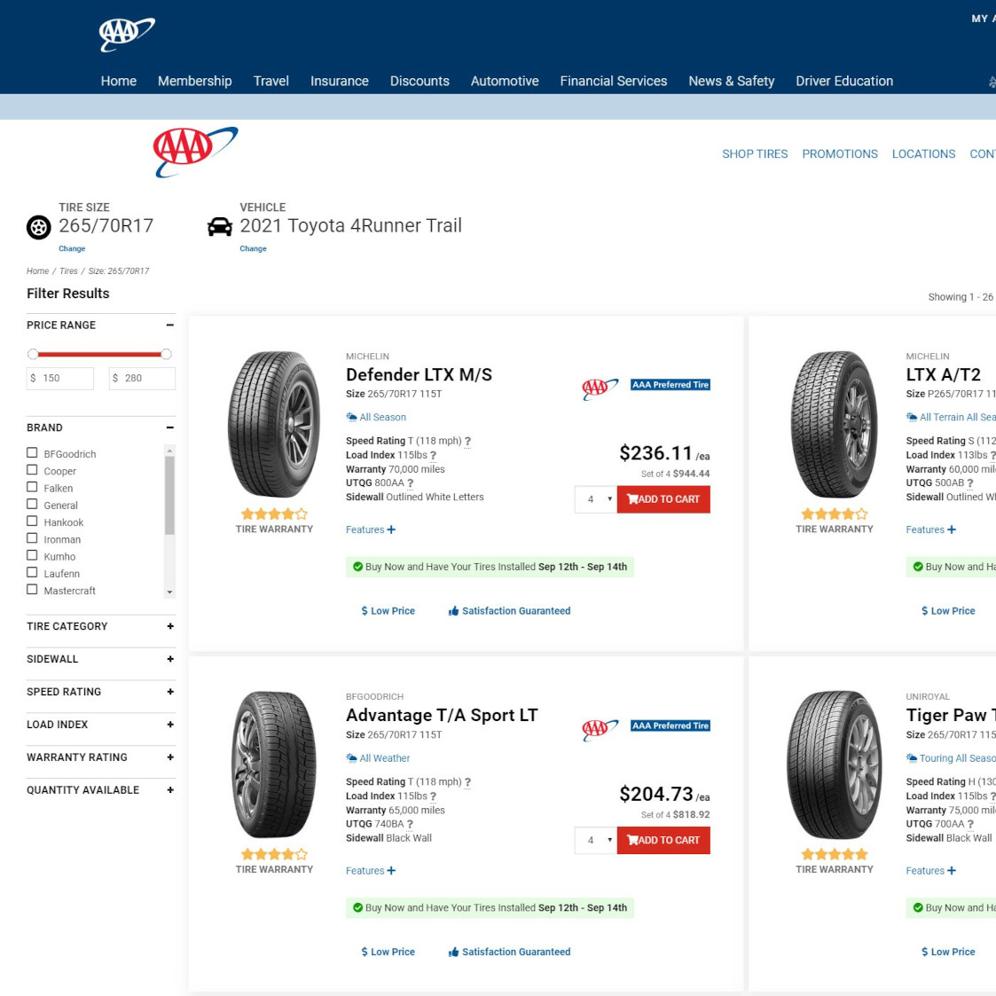 Catalog Design for AAA Tire Store in Ohio